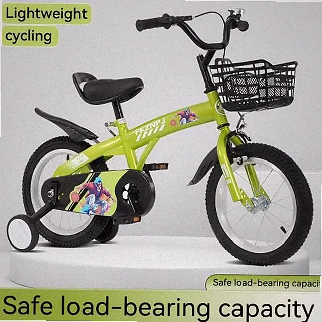 18In Sporty Kids Bike w/training Wheels & Stand Adjustable Saddle, Fit Aged 5-10