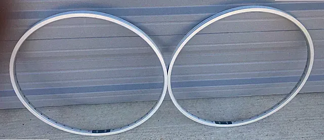 2 Sun CR18 silver non- machined 26" bike rims 48 hole touring, tandem