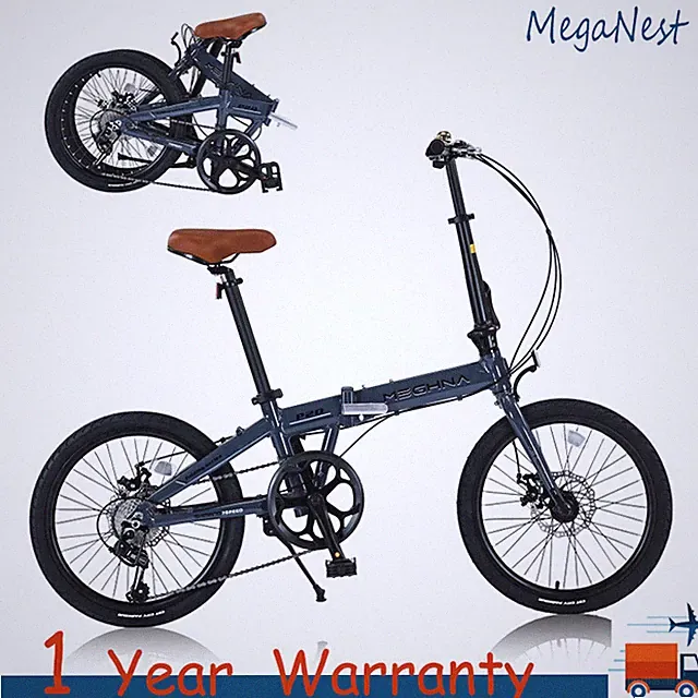 20 inch Folding Bicycle 7 Speed Folding City Bike Lightweight for Teens & Adults