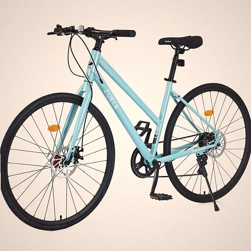 7 Speed Hybrid bike Disc Brake 700C Road Bike For men women's City Bicycle US