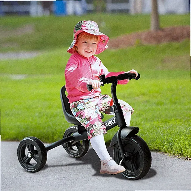 Baby Kids Tricycle Bike Trike Play Sports Activity Ride On Steel Frame Black
