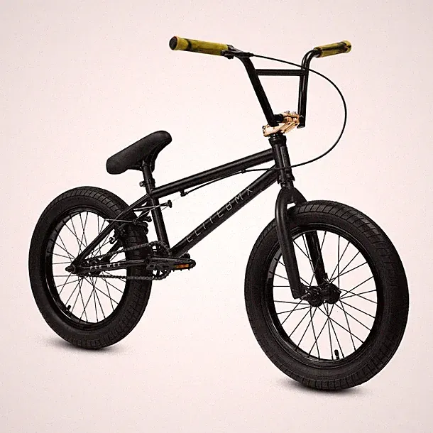 Elite 18" BMX Pee Wee Bicycle Freestyle Bike 3 Piece Crank Black Gold NEW