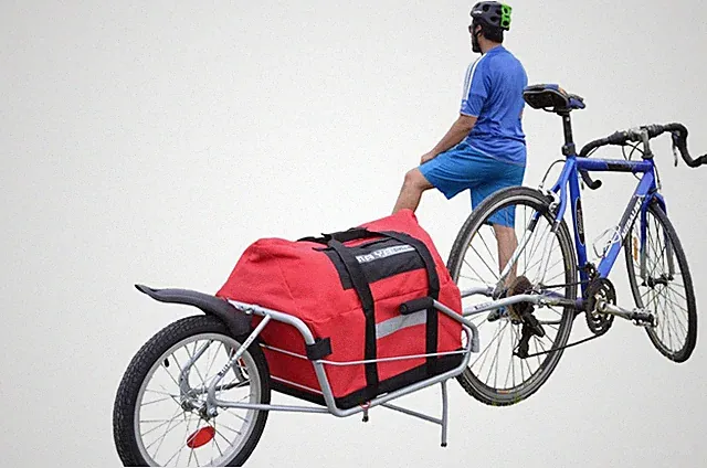 One-Wheel Bicycle Cargo Trailer with Kickstand – Converts to Wheelbarrow, Inc...