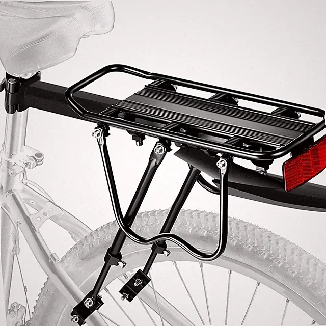 Rear Bike Rack,115 LB Capacity Solid Bearings Bike Cargo Rack w/Fender & Larg...