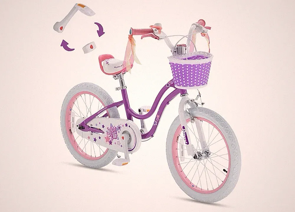 RoyalBaby Girls Bike Classic & EZ Kids Bike, Balance and Pedal Bicycle, 18 Inch