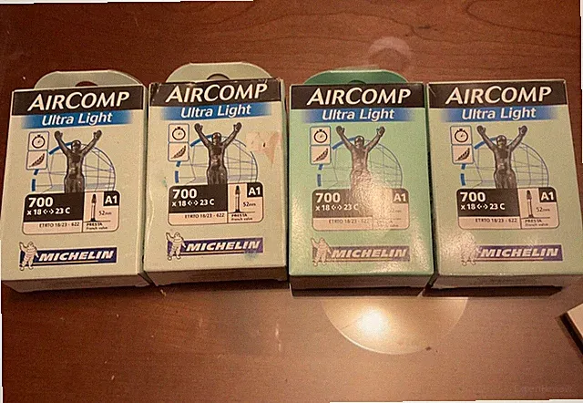 Sets of 4 Michelin Aircomp Ultra Light Tube - 700 x 18 - 23mm, 52mm Presta Valve