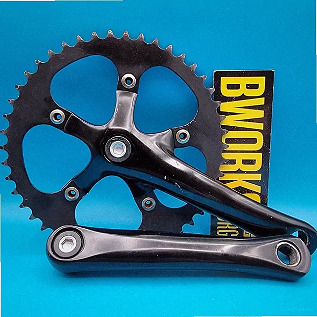 Single Speed Crankset Fixed Gear Fixie Road Bike 165mm 46 Tooth Black Alloy e18