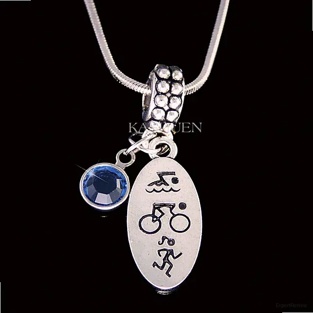 ~Triathlon Swim Bike Run~ Swimming Cycling Running Necklace Triathlete Jewelry