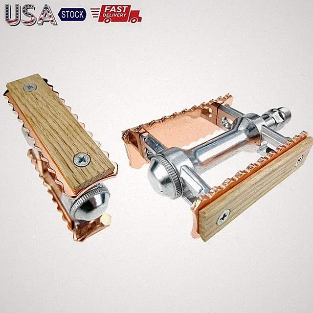 Vintage Wood Aluminum Fixie Road MTB Bike XC Mountain Bicycle Pedal Flat Pedals