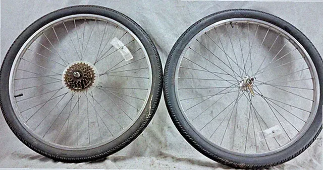 Weinmann 26" Bike MTB Wheel Set Freewheel 135/100 Maillard QR Silver Ships USA:)